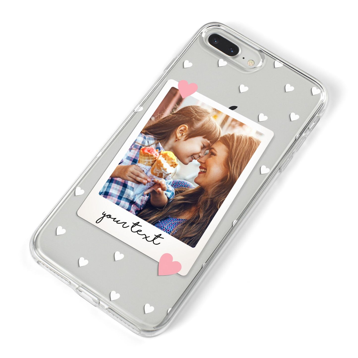 Personalised Photo Love Hearts iPhone 8 Plus Bumper Case on Silver iPhone Alternative Image