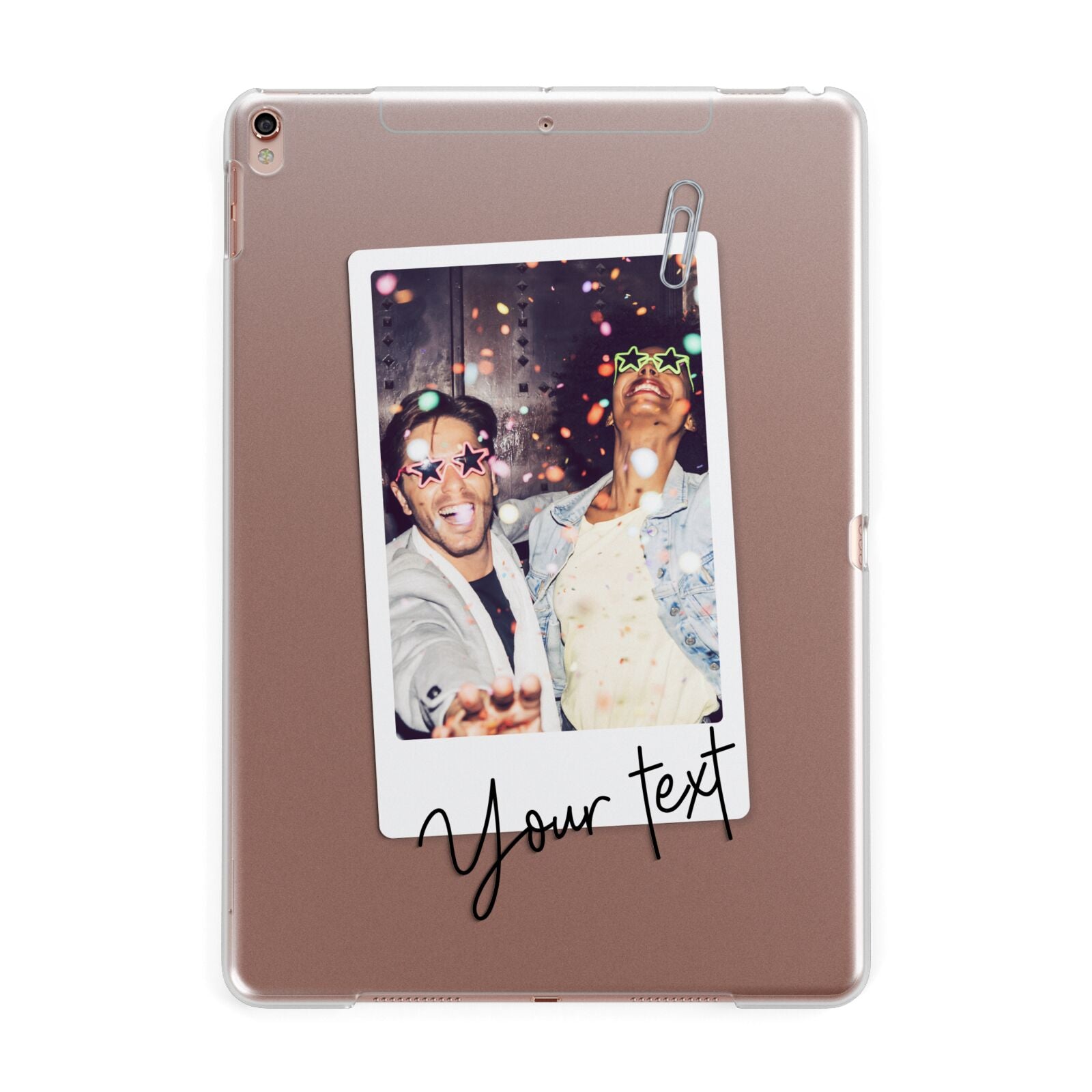 Personalised Photo with Text Apple iPad Rose Gold Case