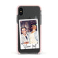 Personalised Photo with Text Apple iPhone Xs Impact Case Pink Edge on Black Phone