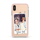 Personalised Photo with Text Apple iPhone Xs Impact Case Pink Edge on Gold Phone