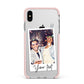 Personalised Photo with Text Apple iPhone Xs Max Impact Case Pink Edge on Silver Phone