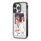 Personalised Photo with Text iPhone 13 Pro Black Impact Case Side Angle on Silver phone