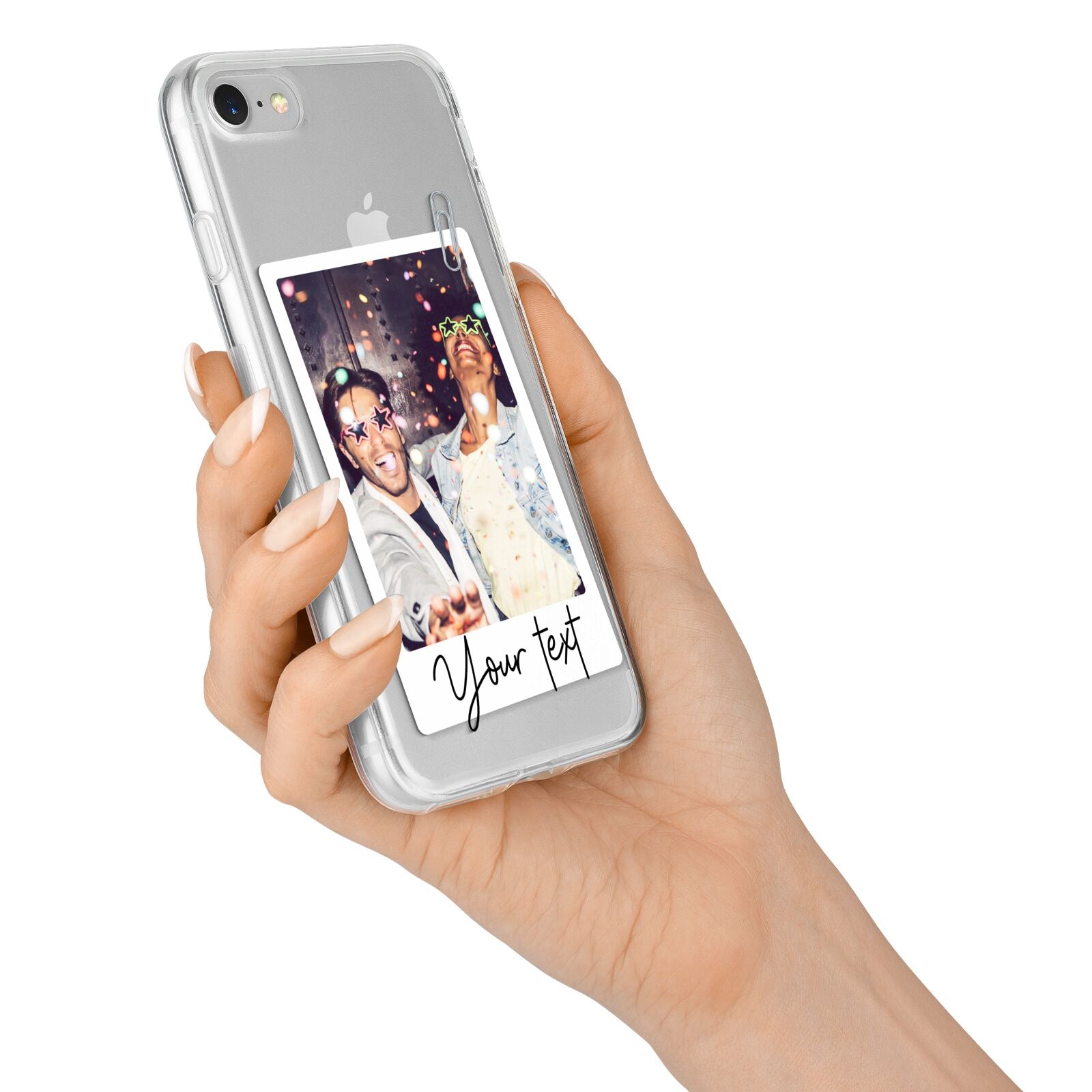 Personalised Photo with Text iPhone 7 Bumper Case on Silver iPhone Alternative Image