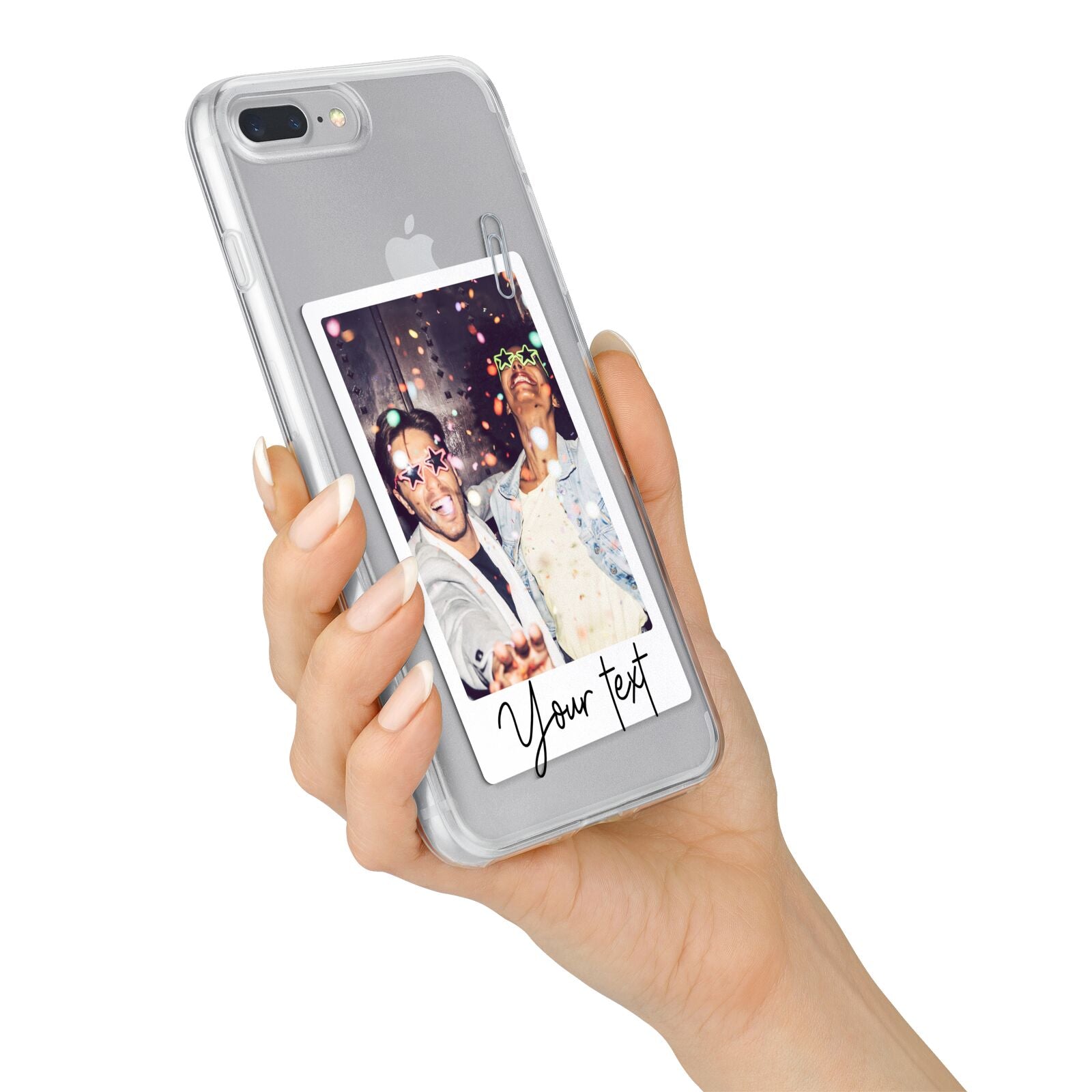 Personalised Photo with Text iPhone 7 Plus Bumper Case on Silver iPhone Alternative Image