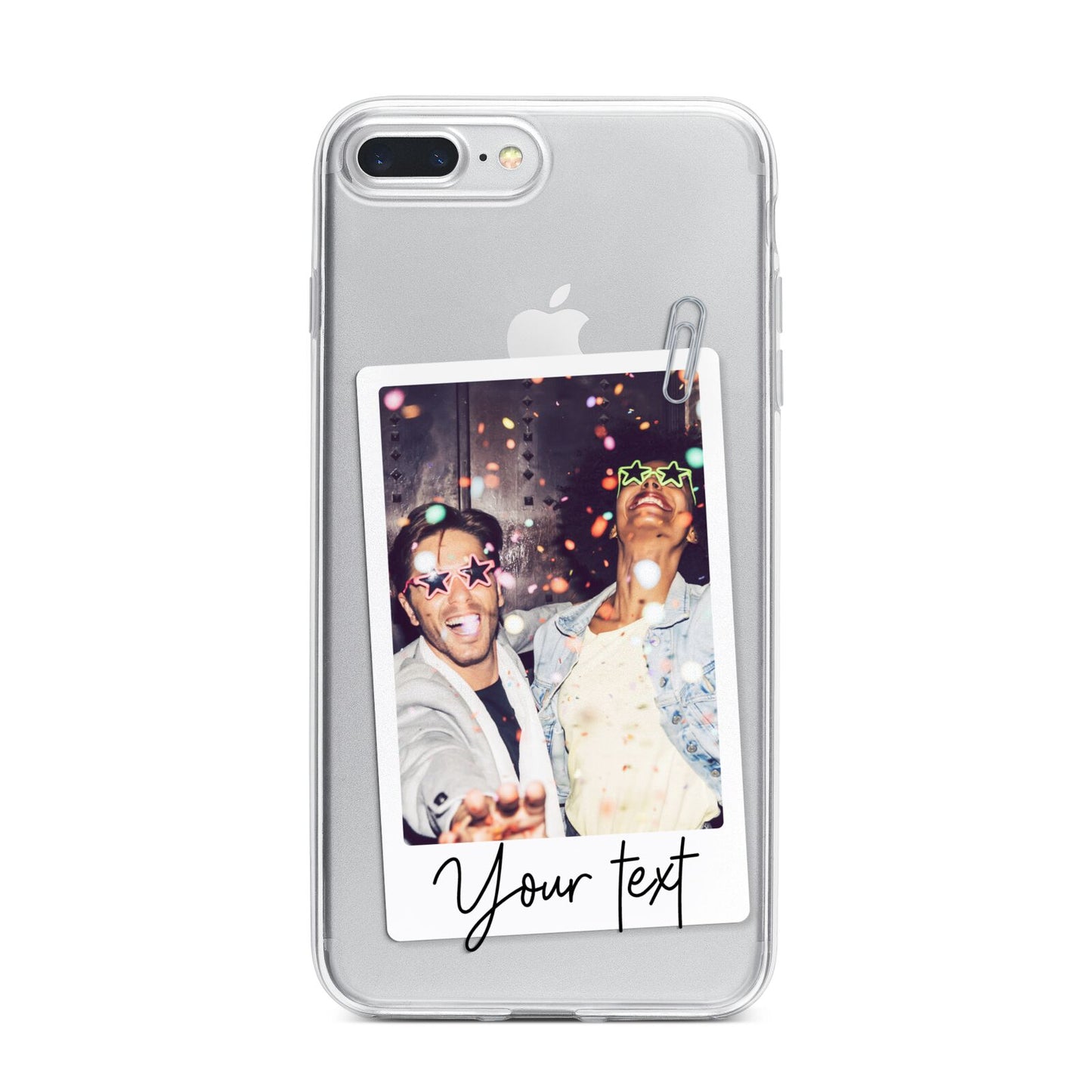 Personalised Photo with Text iPhone 7 Plus Bumper Case on Silver iPhone