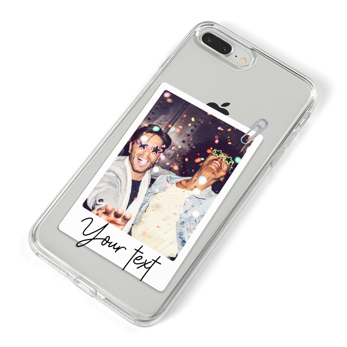 Personalised Photo with Text iPhone 8 Plus Bumper Case on Silver iPhone Alternative Image