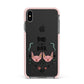 Personalised Piggies Apple iPhone Xs Max Impact Case Pink Edge on Black Phone