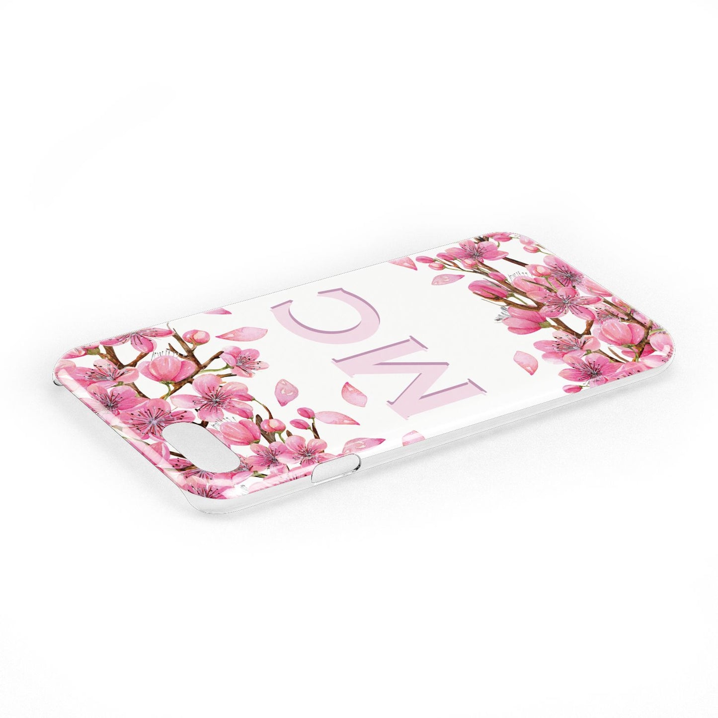 Personalised Pink Blossom Floral Apple iPhone Case Only