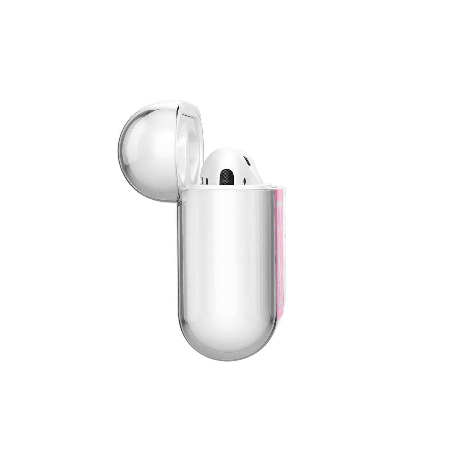 Personalised Pink Dots AirPods Case Side Angle