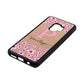 Personalised Pink Floral Rose Gold Pebble Leather Samsung S9 Case Side Angle