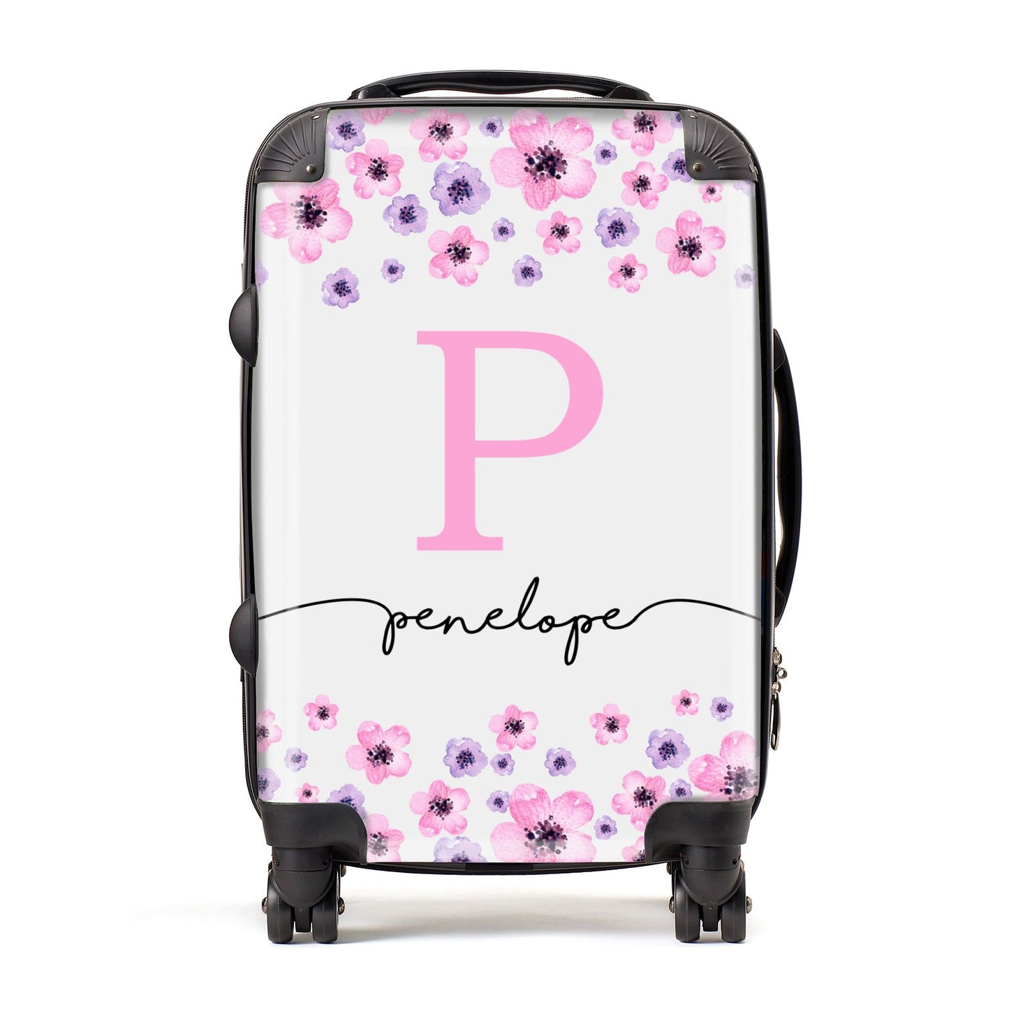 Personalised Pink Floral Suitcase