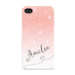 Personalised Pink Glitter Fade with Black Text Apple iPhone 4s Case