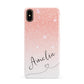 Personalised Pink Glitter Fade with Black Text Apple iPhone Xs Max 3D Snap Case