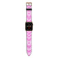 Personalised Pink Heart Apple Watch Strap with Gold Hardware