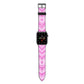 Personalised Pink Heart Apple Watch Strap with Space Grey Hardware