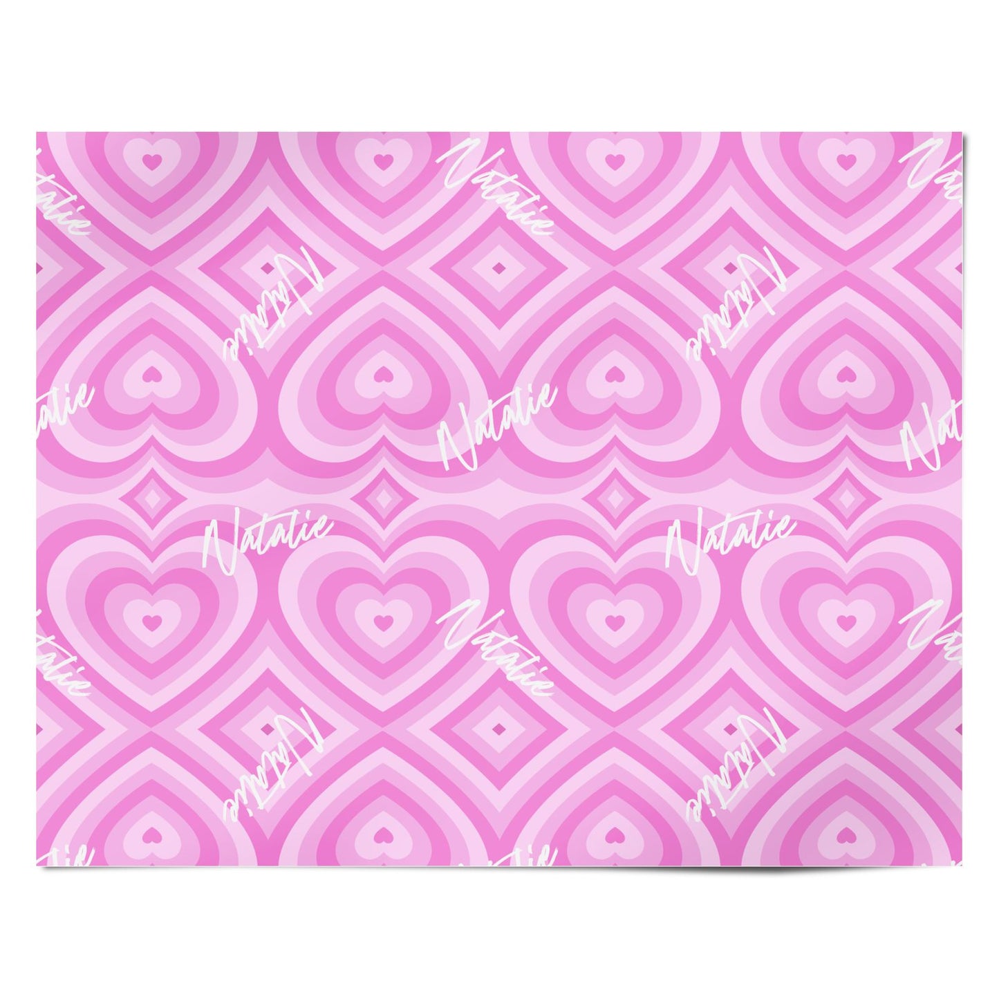 Personalised Pink Heart Personalised Wrapping Paper Alternative