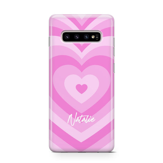 Personalised Pink Heart Protective Samsung Galaxy Case