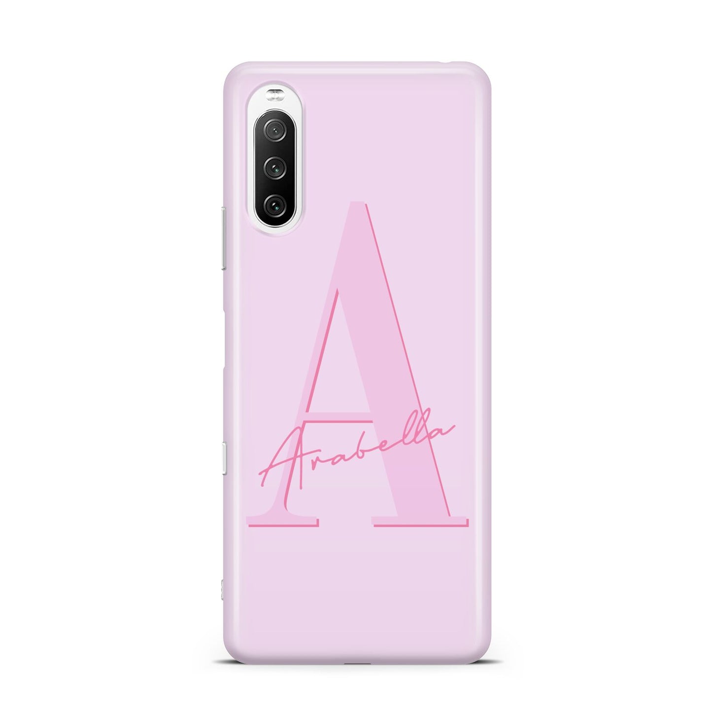 Personalised Pink Initial Sony Xperia 10 III Case