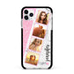 Personalised Pink Marble Photo Strip Apple iPhone 11 Pro Max in Silver with Black Impact Case