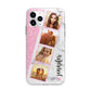 Personalised Pink Marble Photo Strip Apple iPhone 11 Pro Max in Silver with Bumper Case