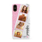 Personalised Pink Marble Photo Strip Apple iPhone XS 3D Snap Case