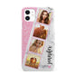 Personalised Pink Marble Photo Strip iPhone 11 3D Snap Case