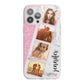 Personalised Pink Marble Photo Strip iPhone 13 Pro Max TPU Impact Case with White Edges