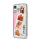 Personalised Pink Marble Photo Strip iPhone 14 Pro Max Clear Tough Case Silver Angled Image