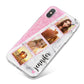 Personalised Pink Marble Photo Strip iPhone X Bumper Case on Silver iPhone