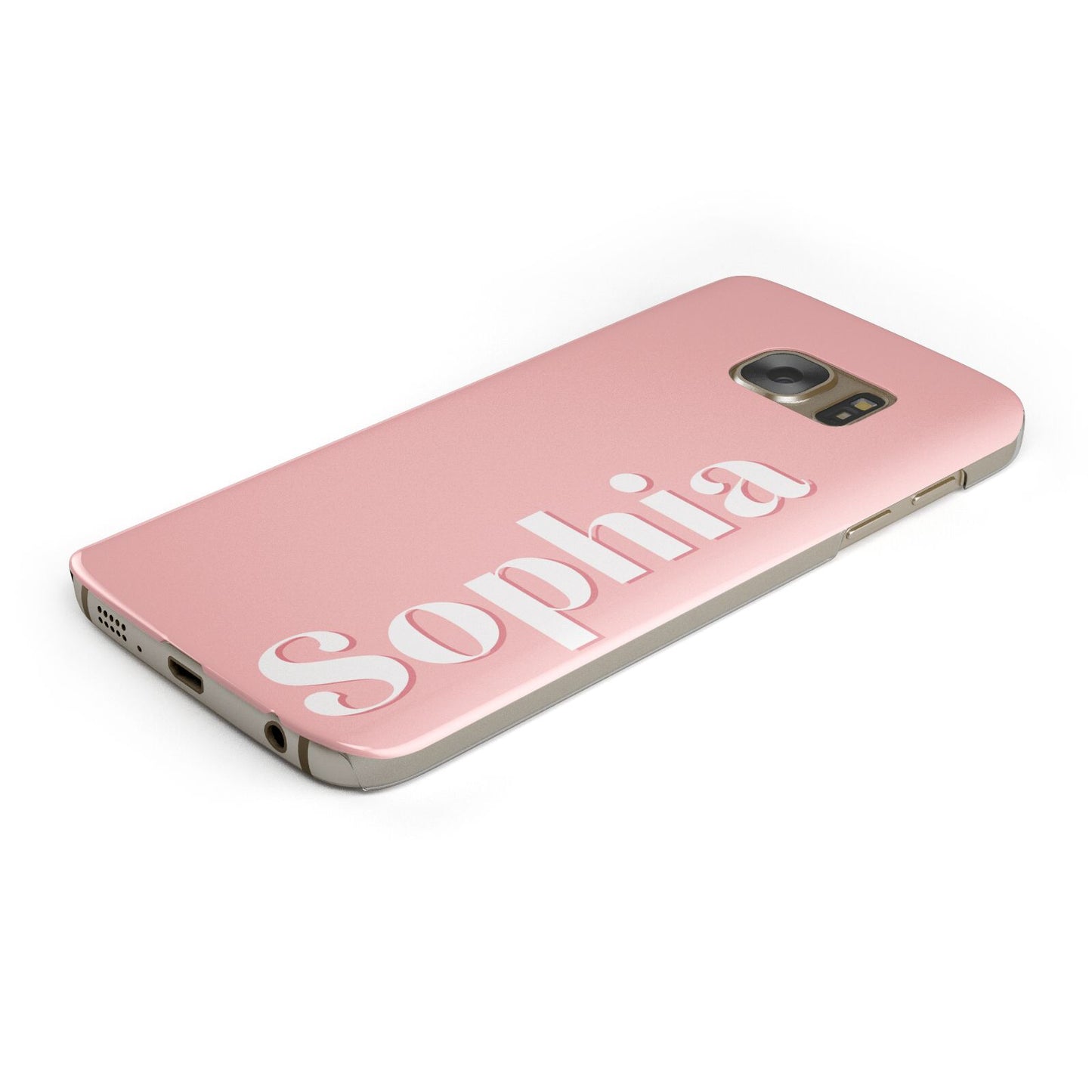 Personalised Pink Text Samsung Galaxy Case Bottom Cutout