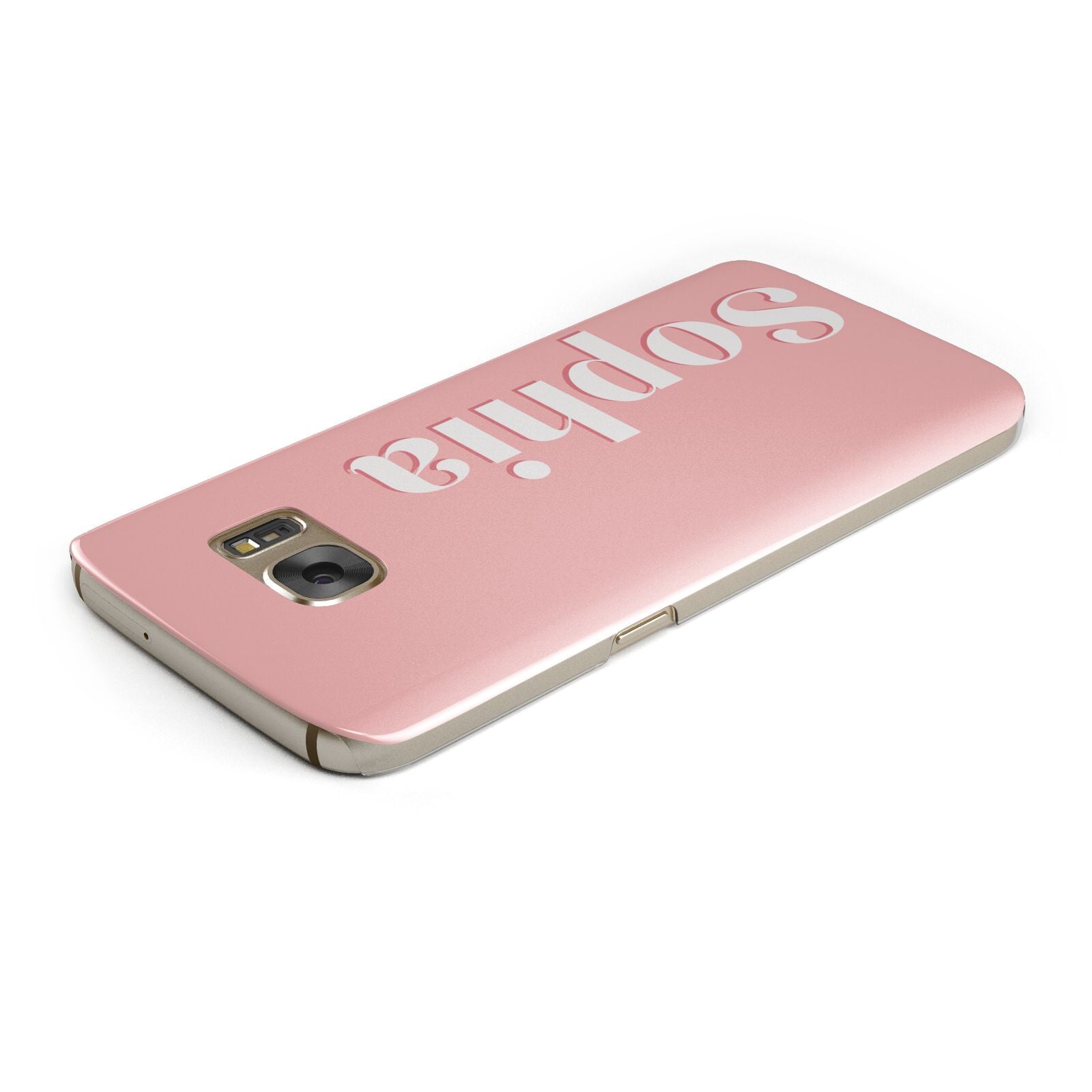 Personalised Pink Text Samsung Galaxy Case Top Cutout