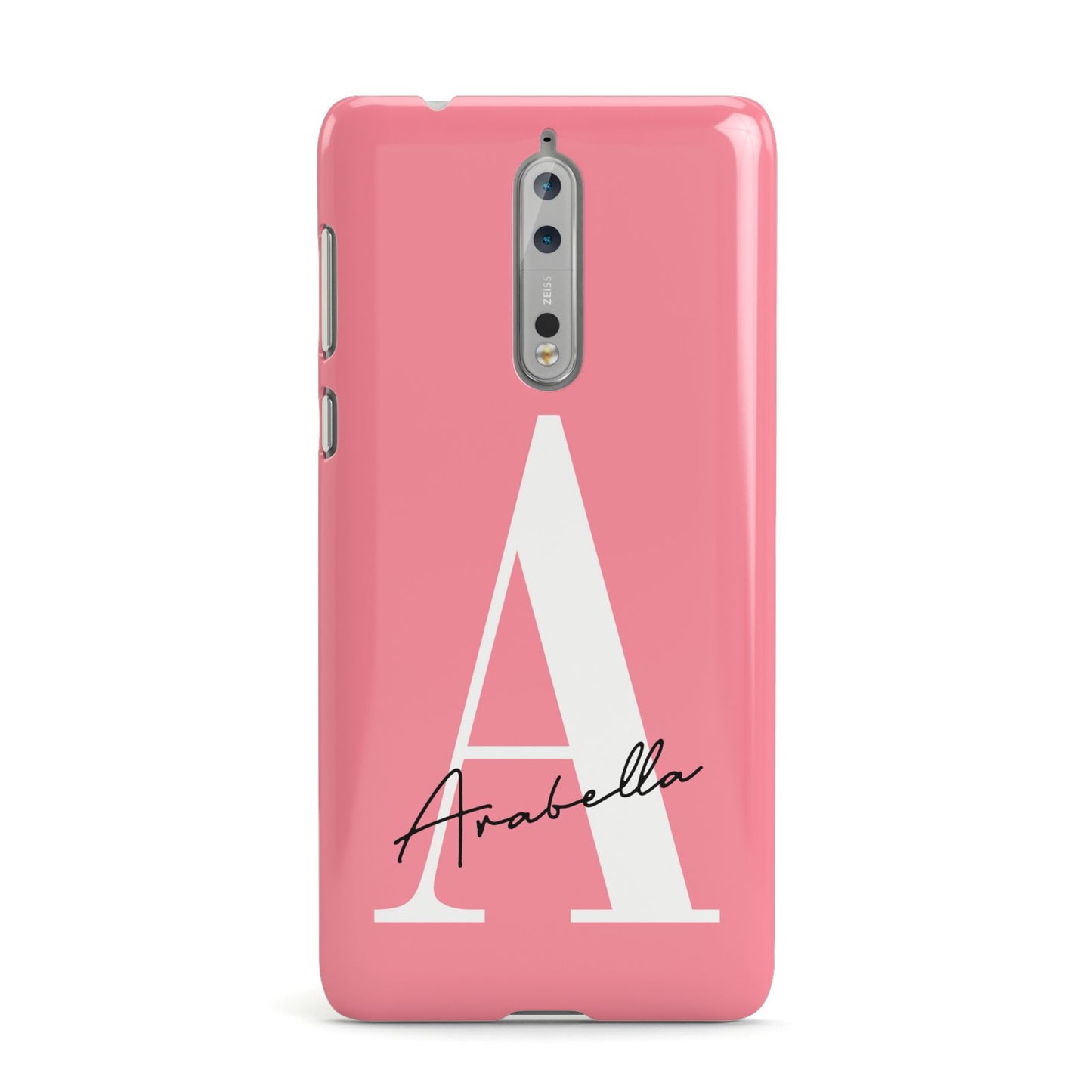 Personalised Pink White Initial Nokia Case