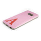 Personalised Pink and Red Protective Samsung Galaxy Case Angled Image