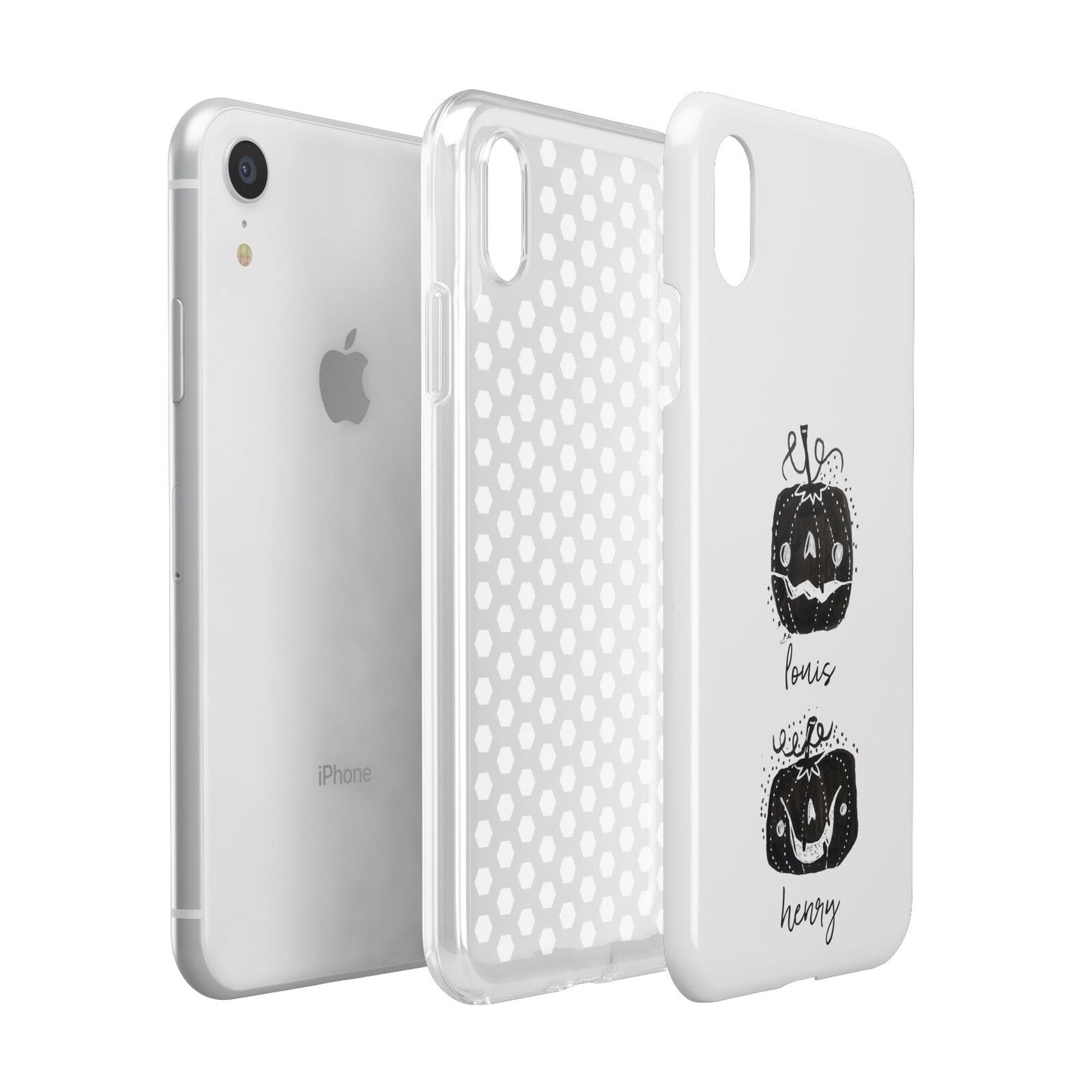Personalised Pumpkins Apple iPhone XR White 3D Tough Case Expanded view