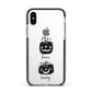 Personalised Pumpkins Apple iPhone Xs Impact Case Black Edge on Silver Phone