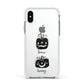 Personalised Pumpkins Apple iPhone Xs Impact Case White Edge on Silver Phone