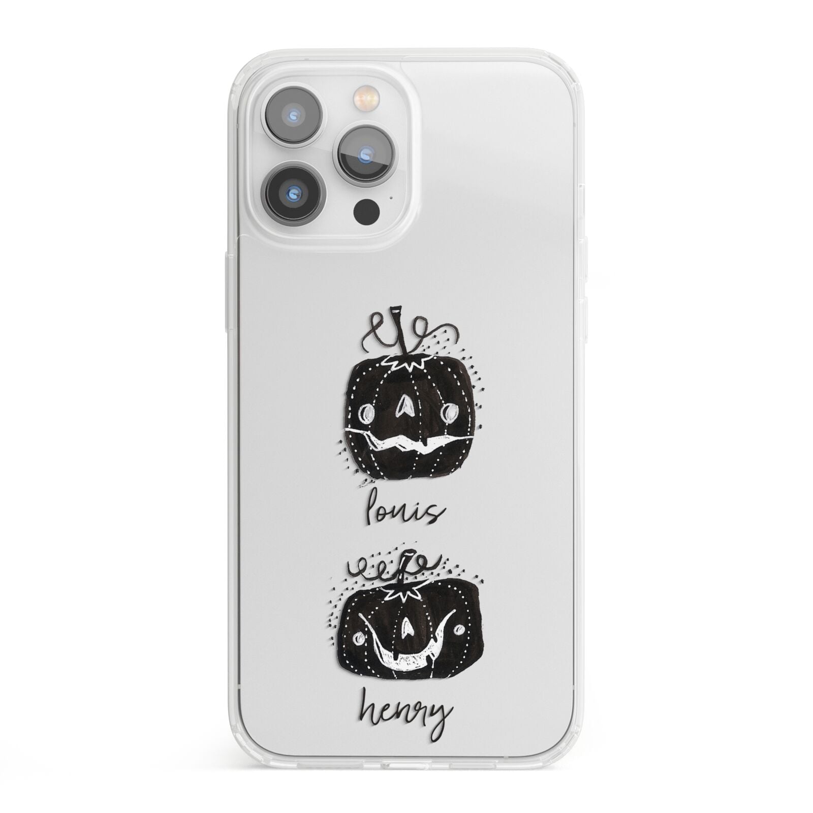Personalised Pumpkins iPhone 13 Pro Max Clear Bumper Case