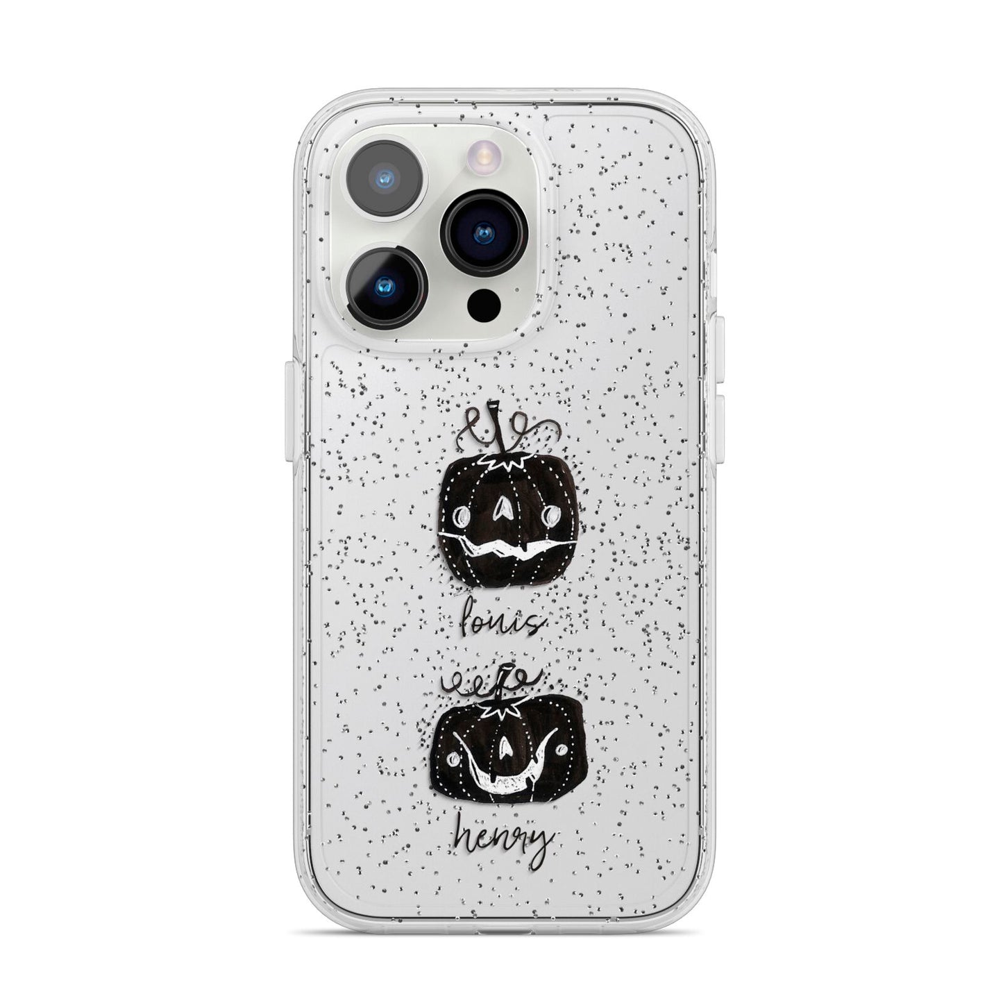 Personalised Pumpkins iPhone 14 Pro Glitter Tough Case Silver