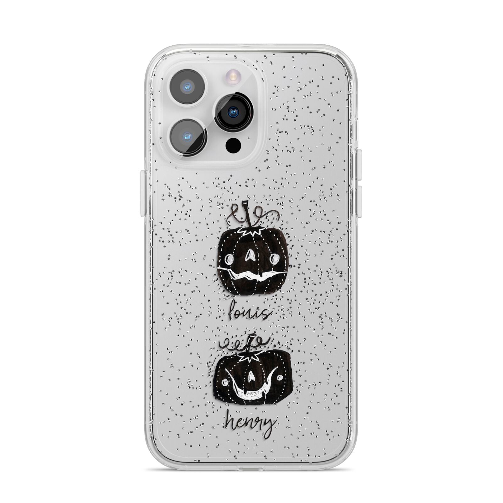 Personalised Pumpkins iPhone 14 Pro Max Glitter Tough Case Silver