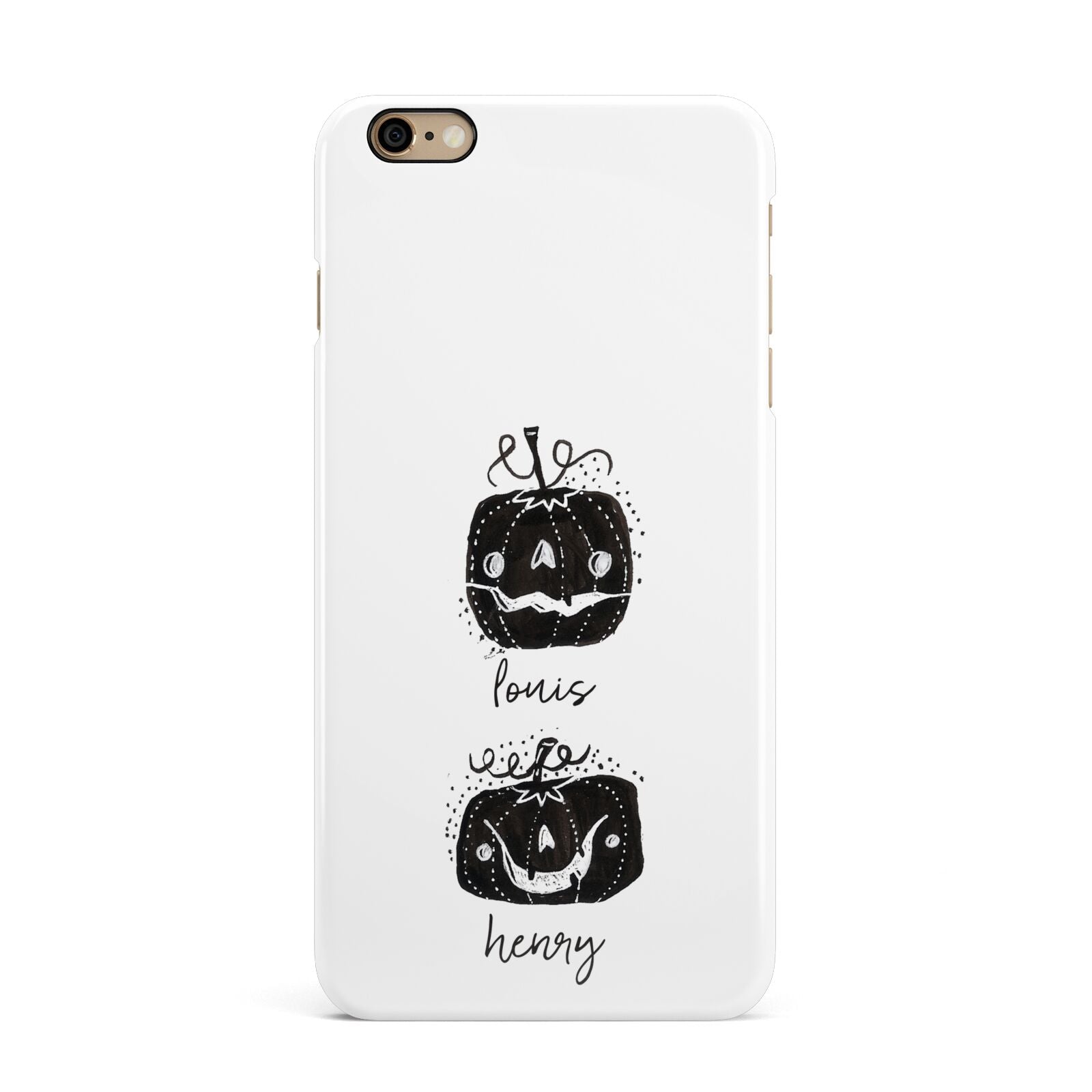 Personalised Pumpkins iPhone 6 Plus 3D Snap Case on Gold Phone