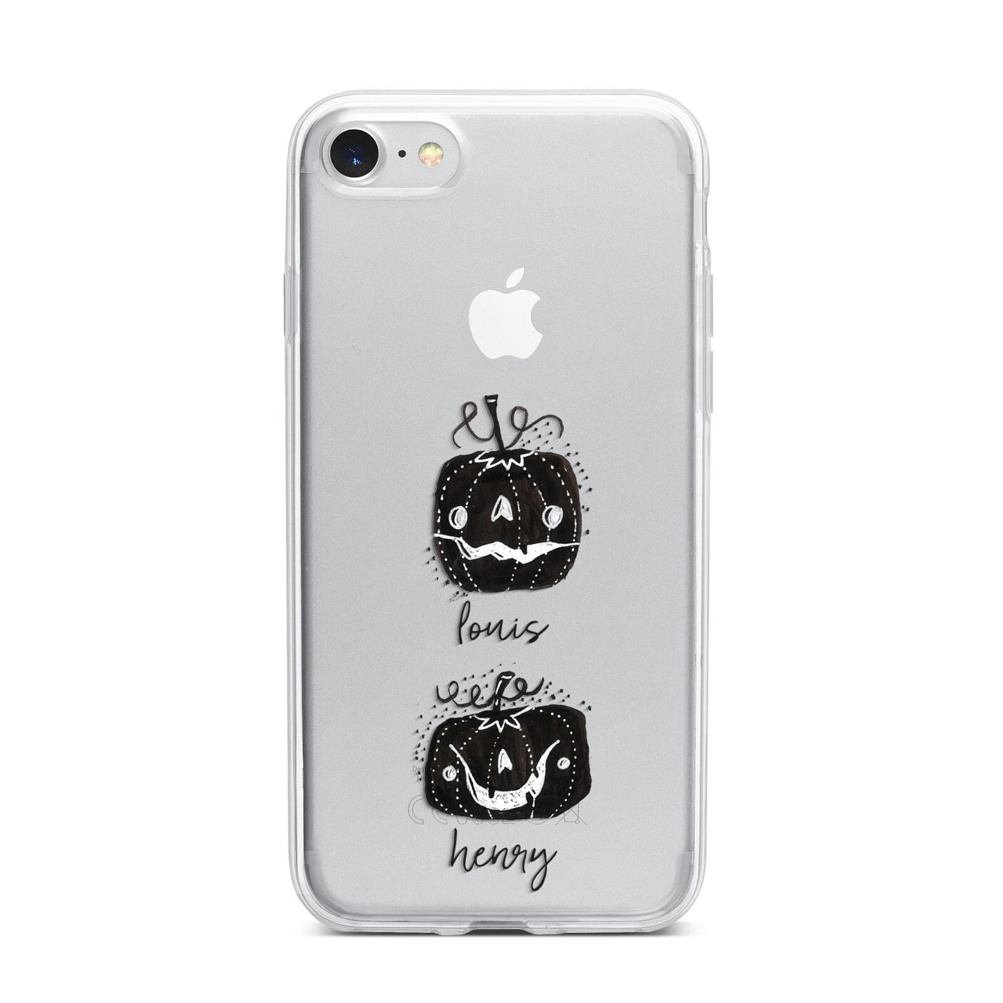 Personalised Pumpkins iPhone 7 Bumper Case on Silver iPhone