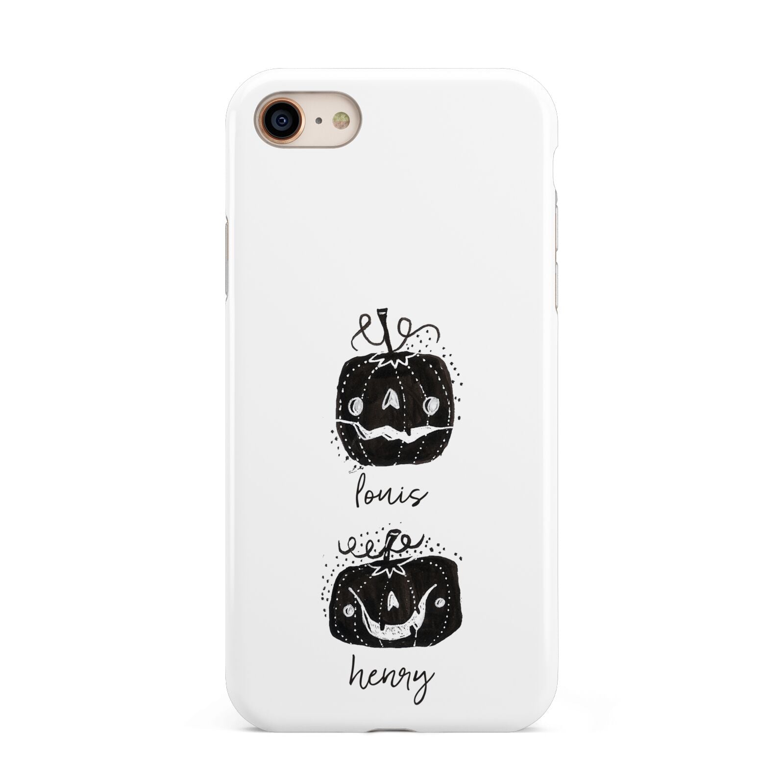 Personalised Pumpkins iPhone 8 3D Tough Case on Gold Phone