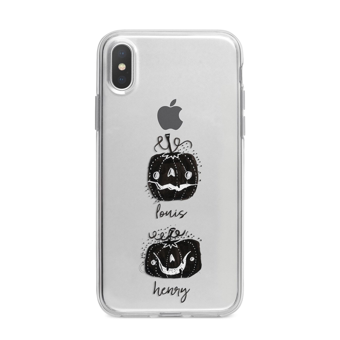 Personalised Pumpkins iPhone X Bumper Case on Silver iPhone Alternative Image 1