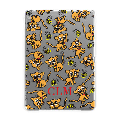 Personalised Puppy Initials Clear Apple iPad Silver Case