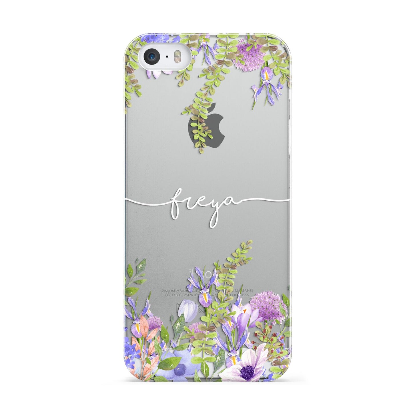 Personalised Purple Flowers Apple iPhone 5 Case
