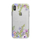 Personalised Purple Flowers iPhone X Bumper Case on Silver iPhone Alternative Image 1