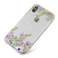 Personalised Purple Flowers iPhone X Bumper Case on Silver iPhone