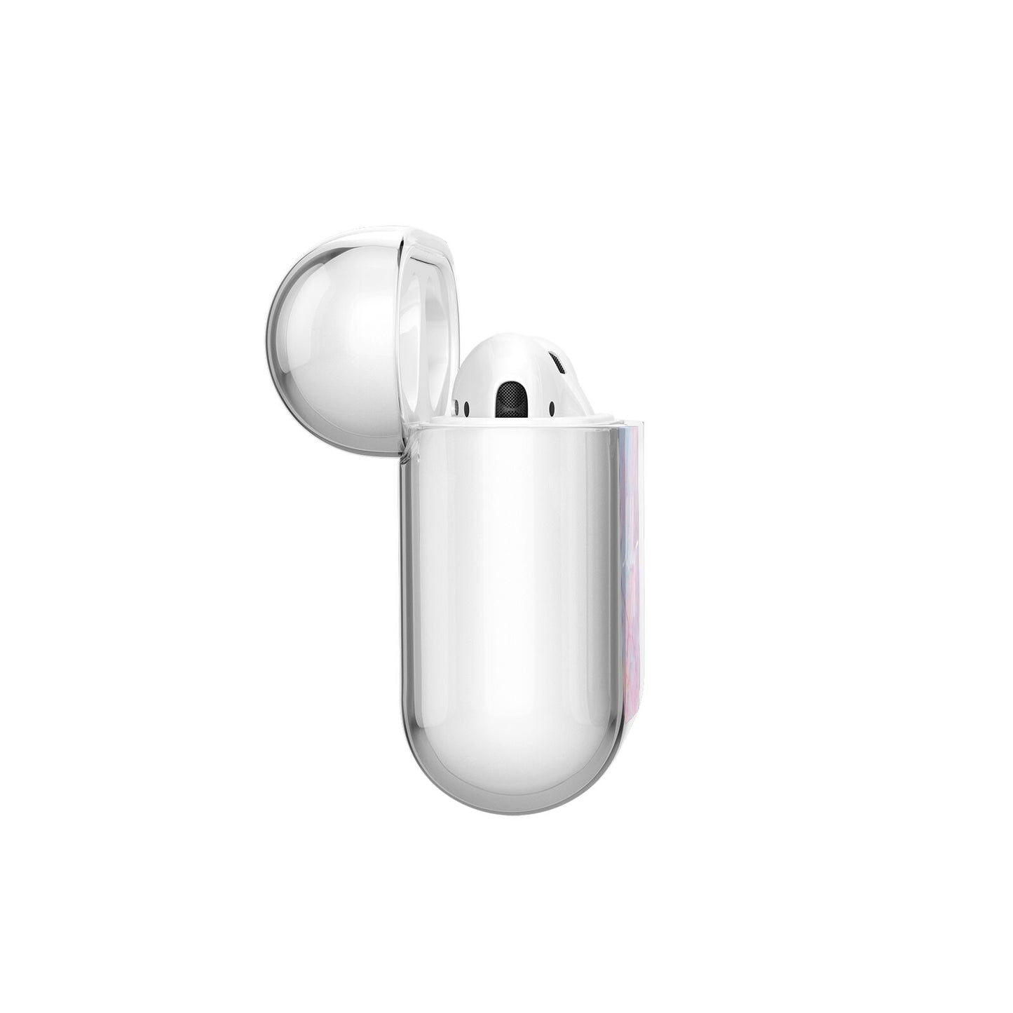Personalised Purple Marble Name AirPods Case Side Angle
