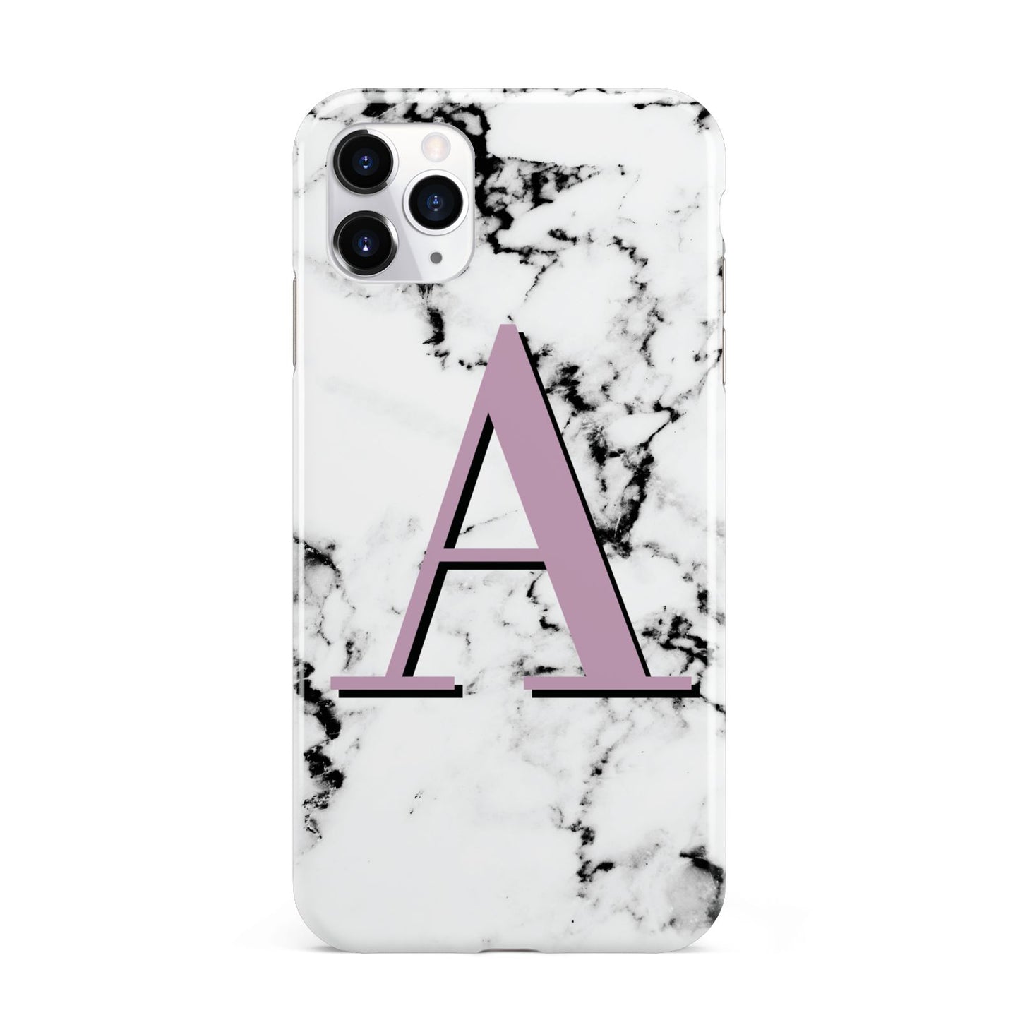 Personalised Purple Single Initial Marble iPhone 11 Pro Max 3D Tough Case