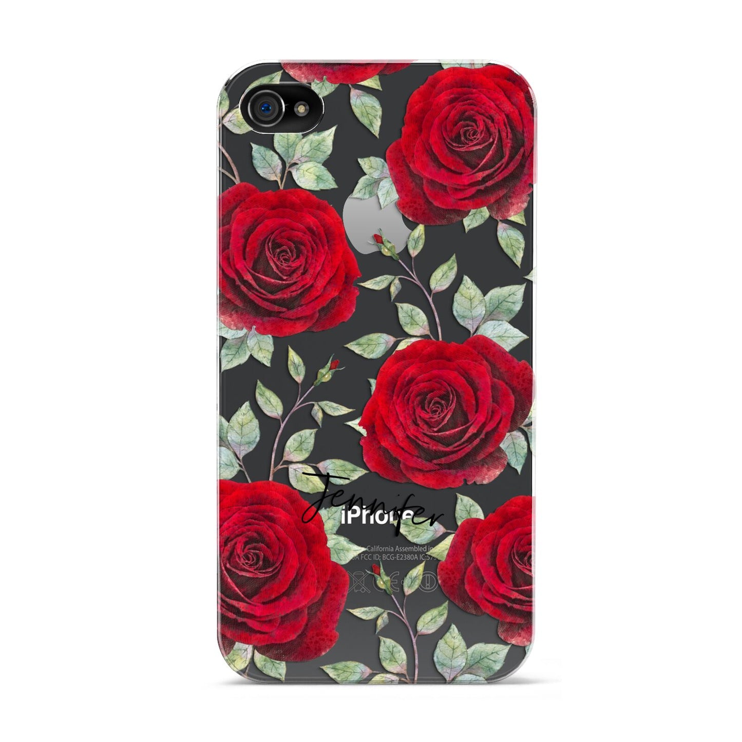 Personalised Red Roses Apple iPhone 4s Case